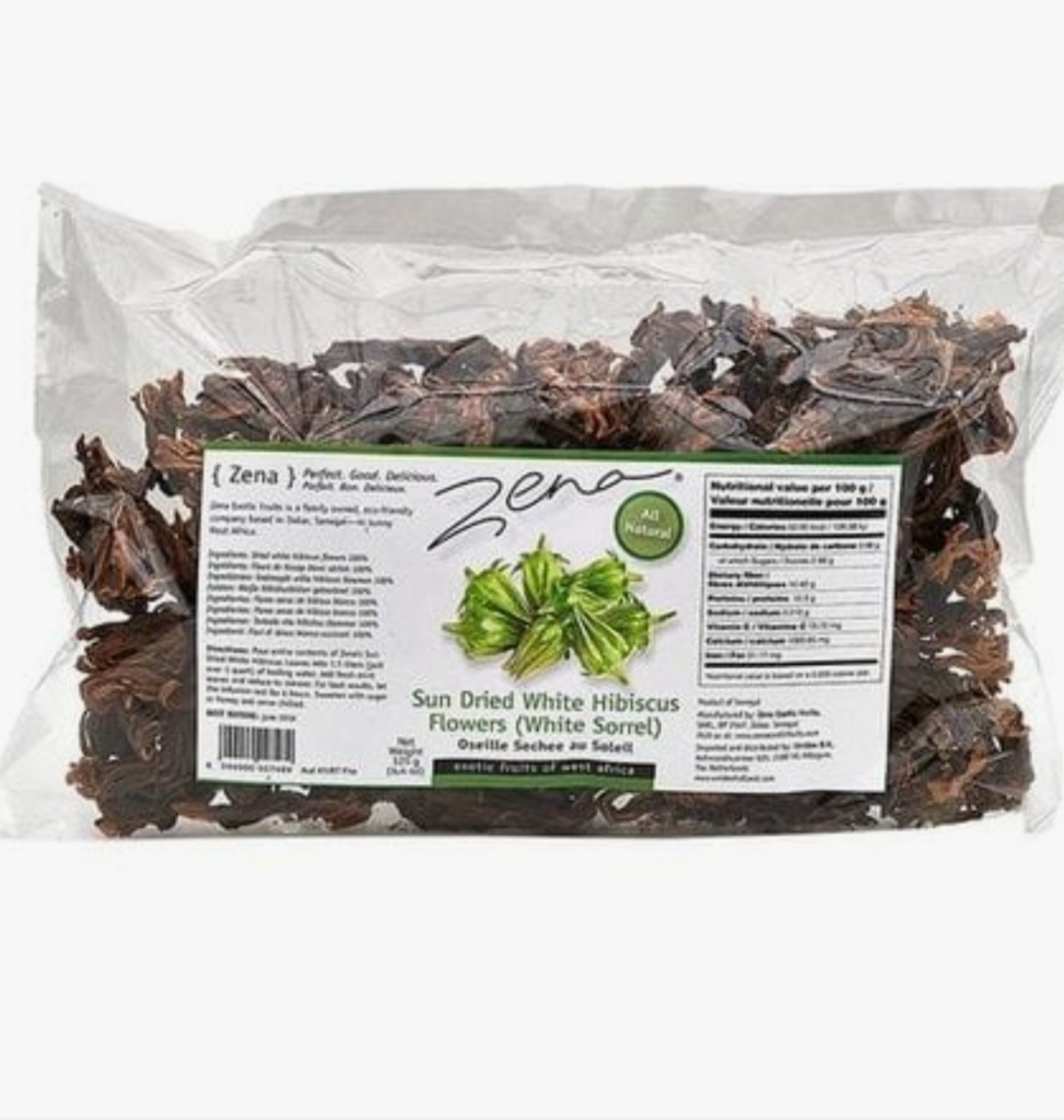 Zena WHITE/Blanc Bissap Hibiscus Flowers Dried 15x125gm 