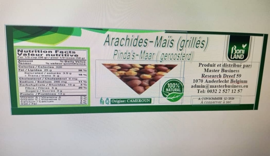Boniland Arachides & Mais Grilled 24x350gm