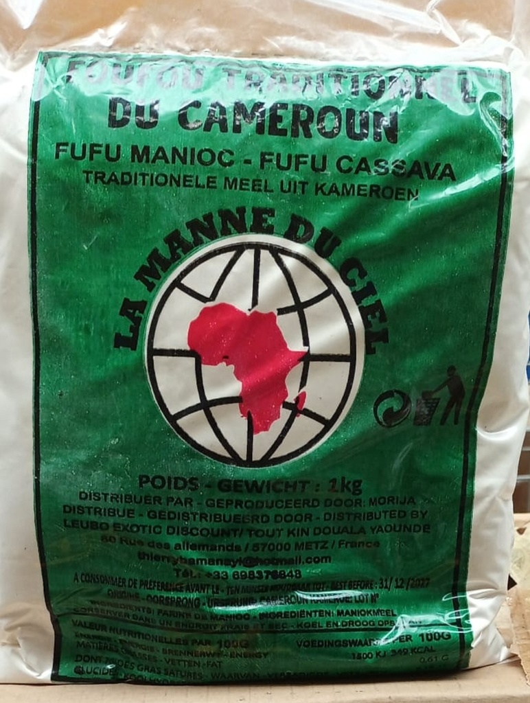 Fufu Cassava/Manioc Cameron Ambalage Vert 15x1kg 