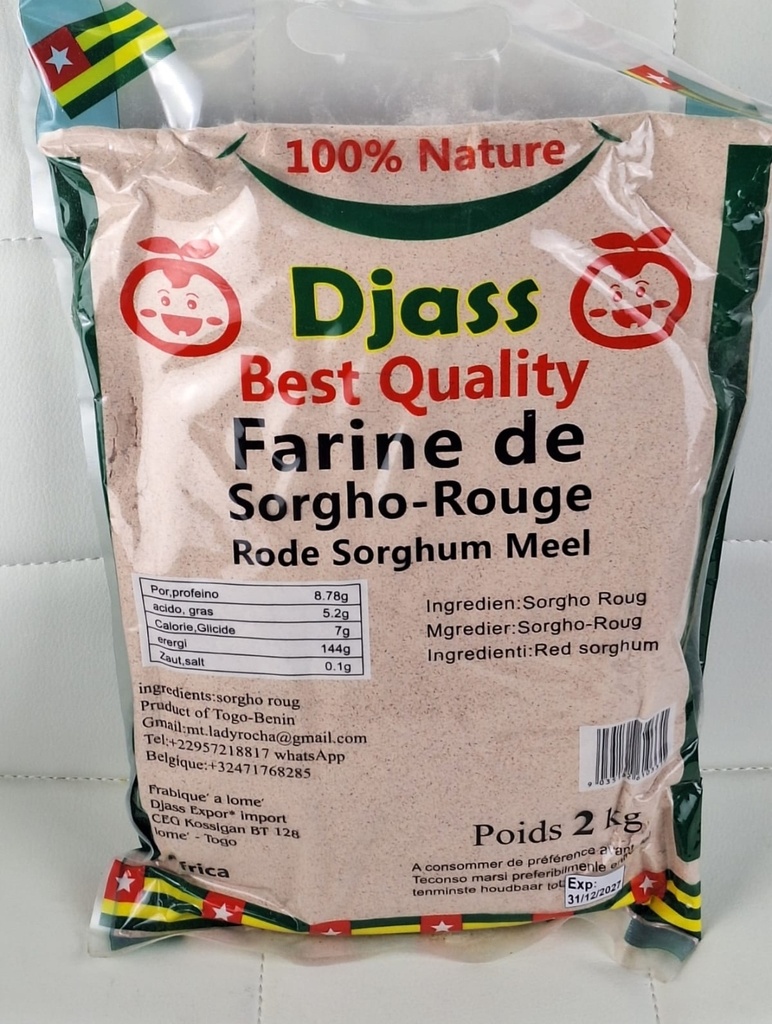 DJASS Farine De Sorgho Rouge 12x2kg.