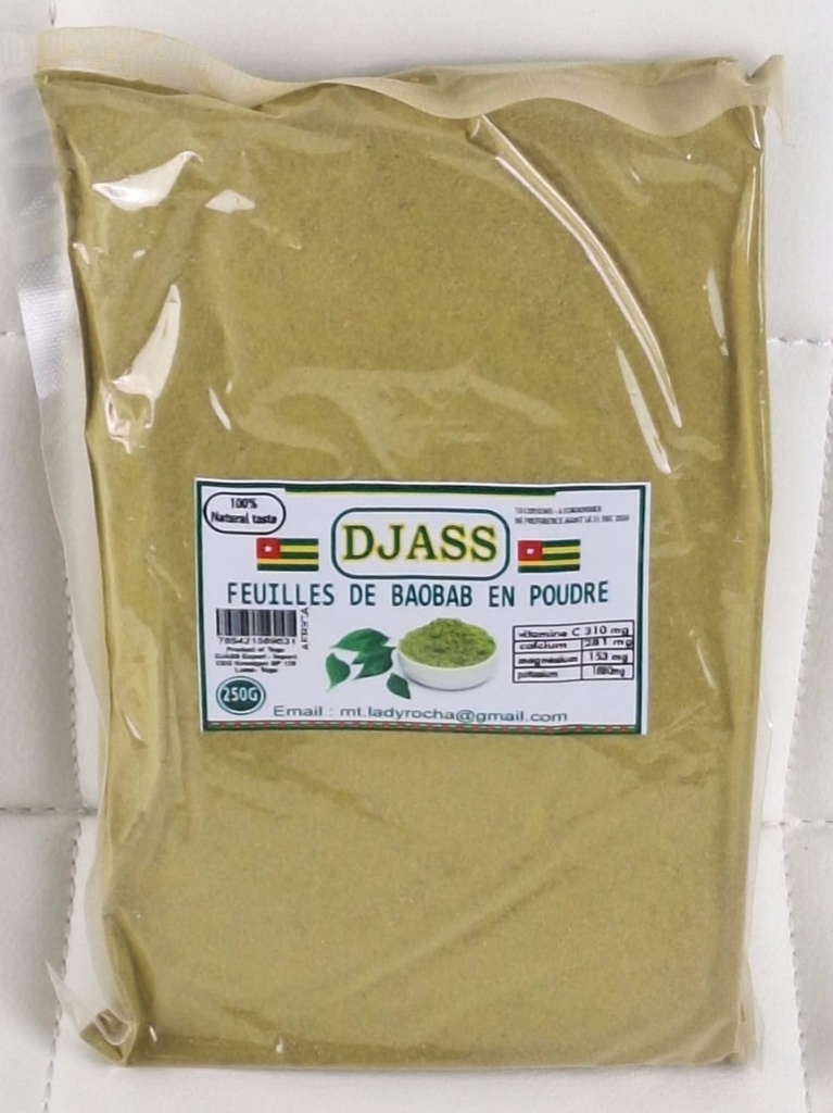 DJASS  Feuilles De Baobab En Poudre Vert 12x250gm.