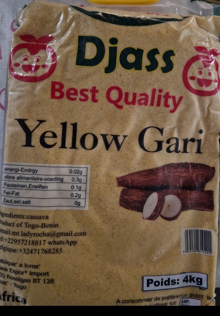 DJASS Togo Yellow Gari 4x4kg (16kg) Bag.