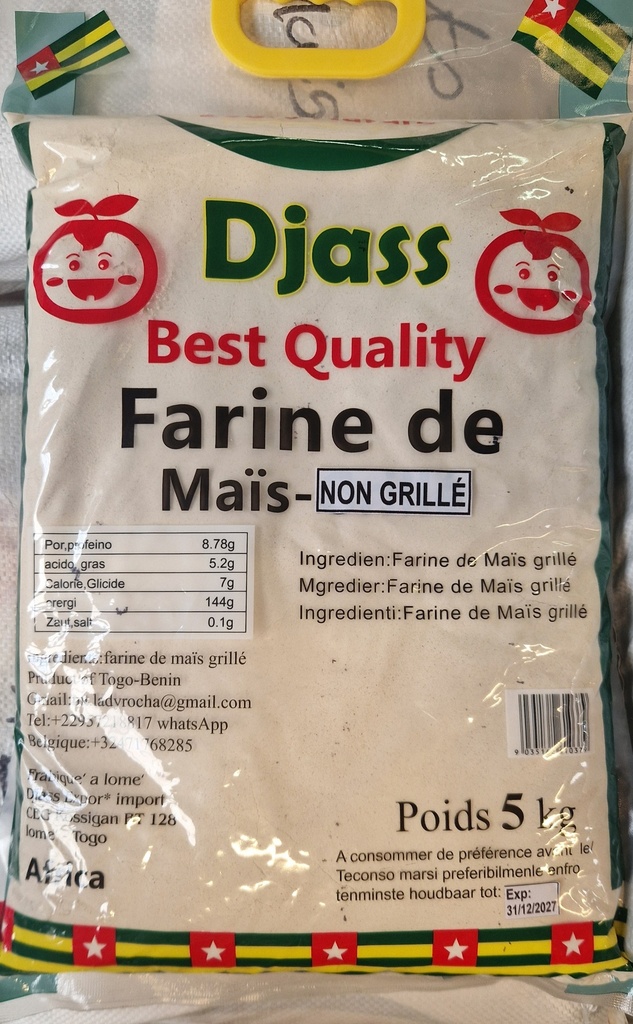 DJASS Togo Farine De Mais-Grille 5kg Bag.