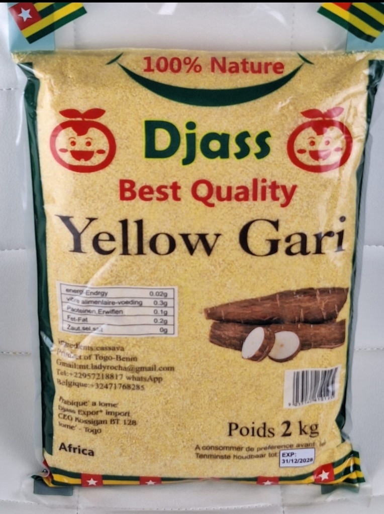 DJASS Togo Yellow Gari 4x2kg Bag.