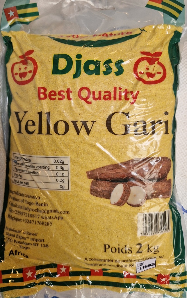 DJASS Togo Yellow Gari 8x2kg Bag.