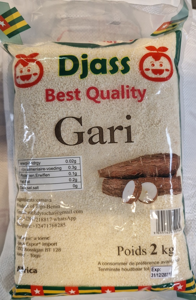 DJASS Togo White Gari 10x2kg Bag.
