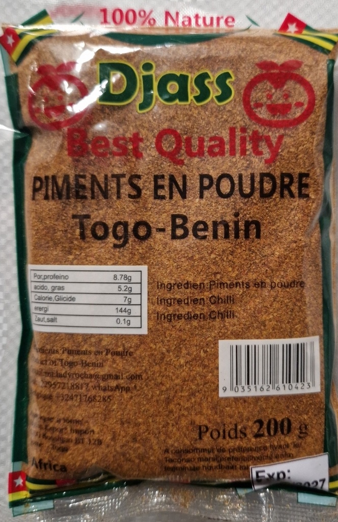 DJASS Piment Rouge En Poudre En Sachet 15x200gm.
