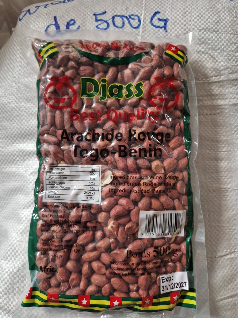 Djass Togo Arachide Rouge 40x500gm.