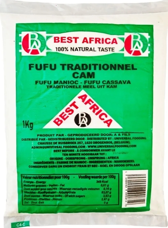 Best Africa Cameroun FuFu De Manioc/Cassava 15x1kg.