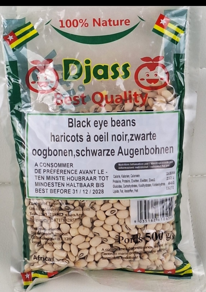 DJASS African Black Eye Beans Niger Extra Supper Quality 20x500gm.N0 stock
