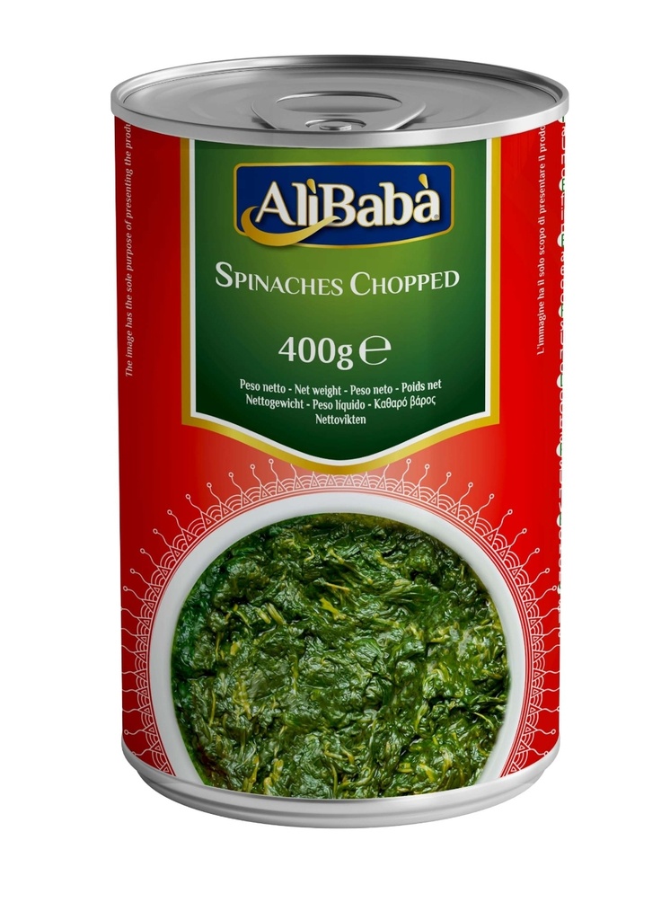 Ali Baba Chopped Spinach Canned 12x400gm.