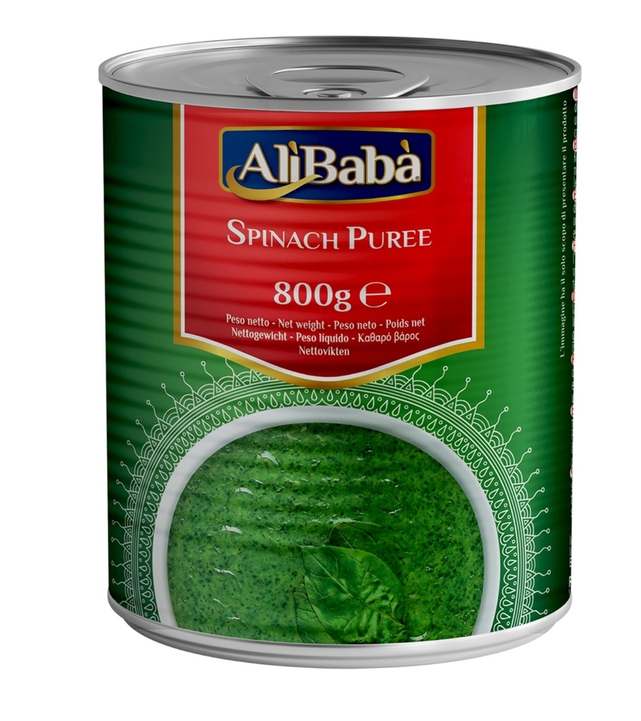 Ali Baba Puree Spinach Canned 12x800gm.