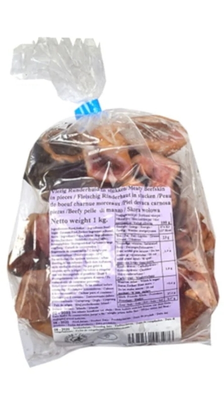 African Style Cow Skin (Meaty) Halal Blue Packing 8x1kg.