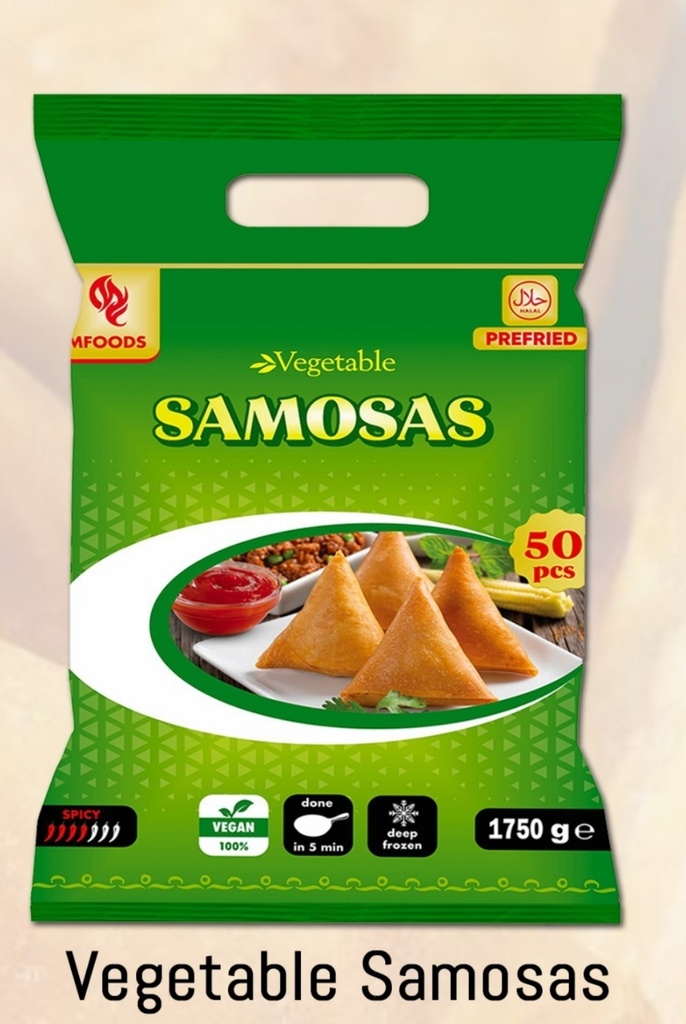 MF/Ideal Vegetables Samosa (50pcs) x 6 Pack.