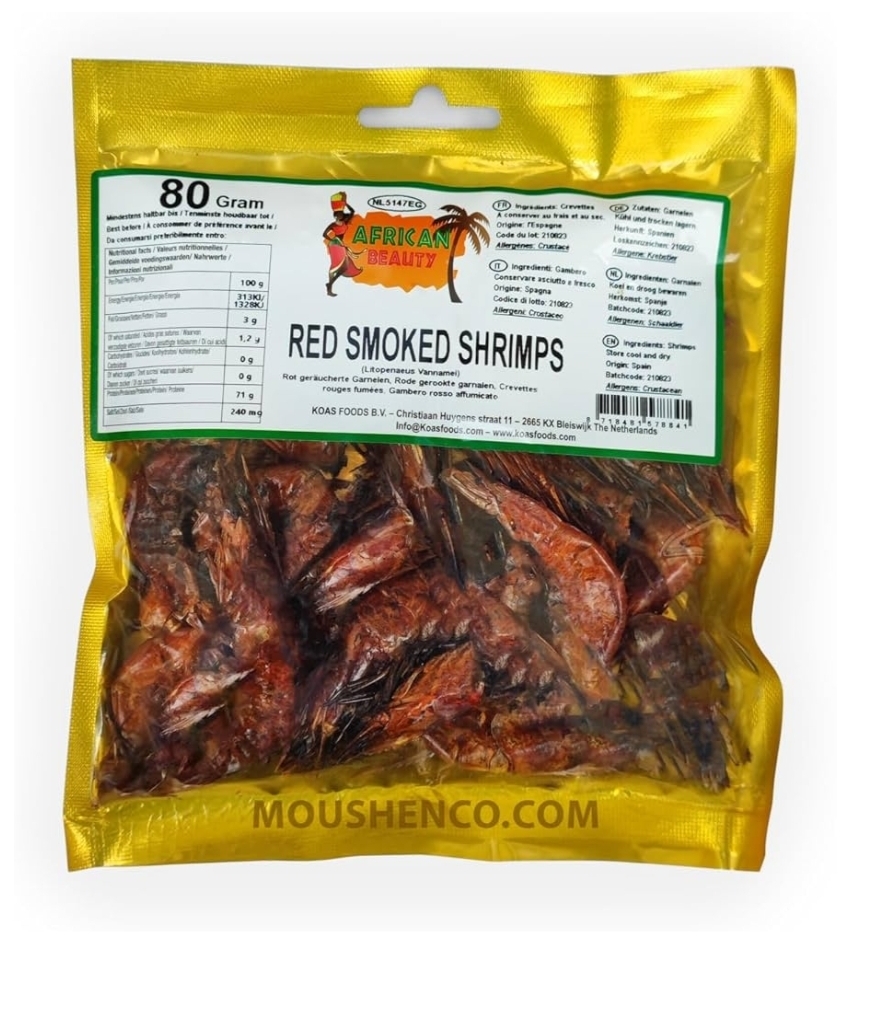 African Beauty Shrimp Red Smoked 10x80gm 