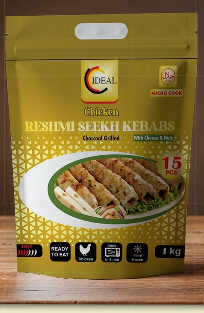 MF/Ideal Chicken Reshmi Seekh Kababs (15pcs) x 10packets 