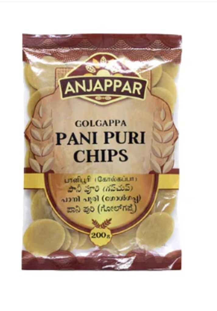Anjappar Pani Puri Chips (Gol Gappay) 20x200gm. 