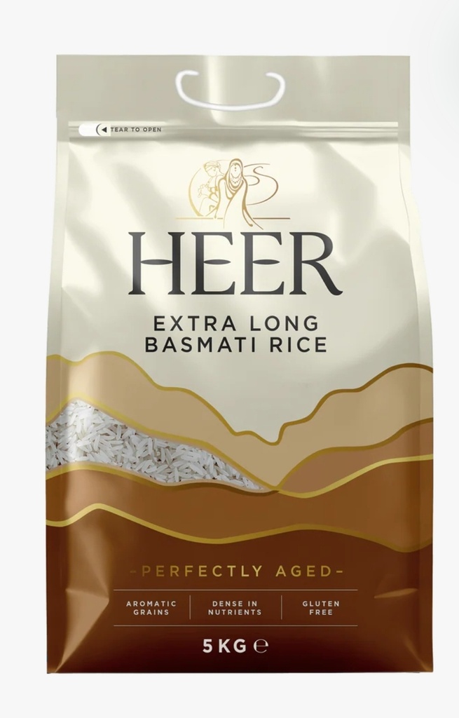 Heer Long Extra White Basmati Rice 5kg.