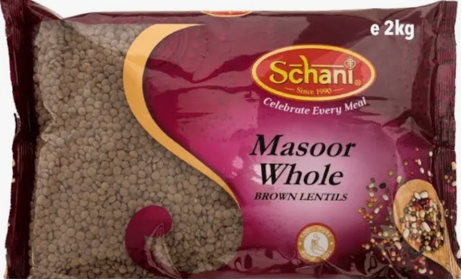 Schani Brown Lentils Masoor Whole 6x2kg.