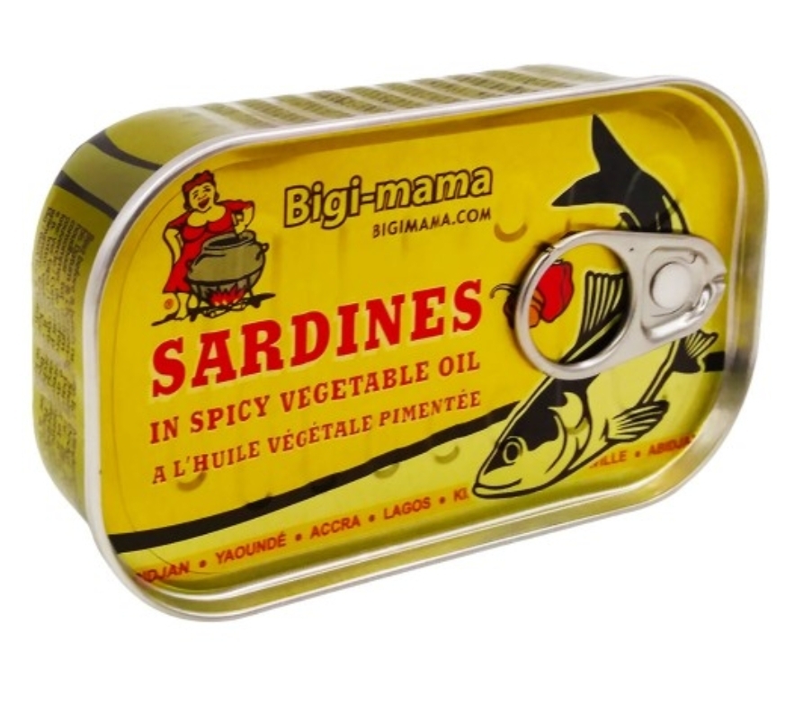 Bigi Mama Sardines Hot Piment in oil 50x125gm.