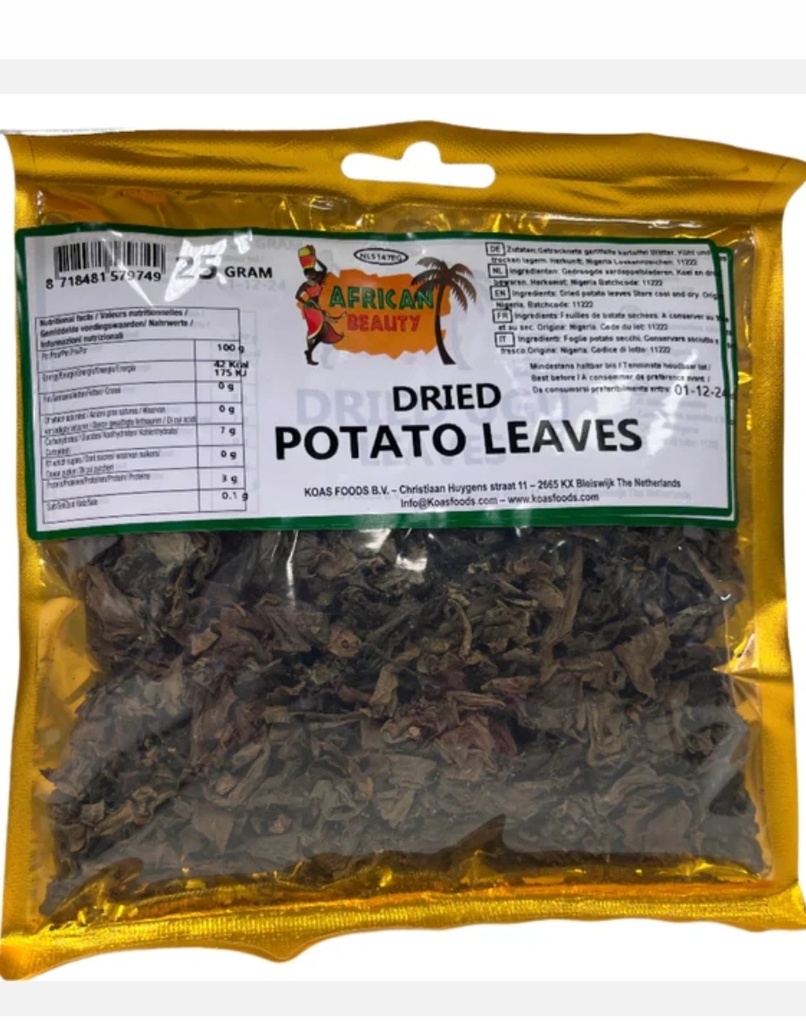 African Beauty Potato Leaves 20x25gm.