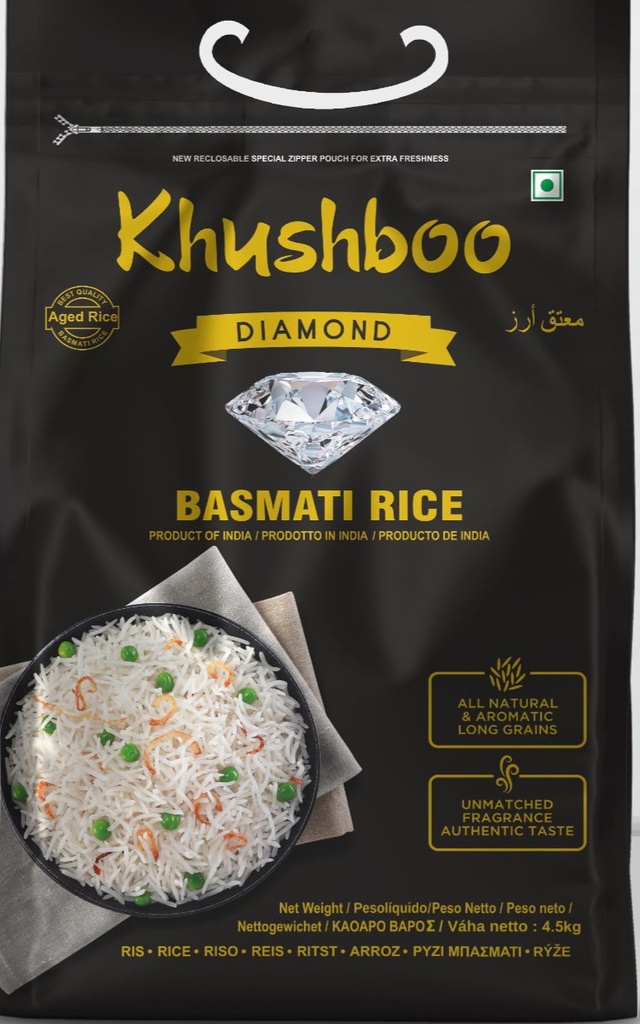 Khushboo Diamond Basmati Rice 4x4.5kg.