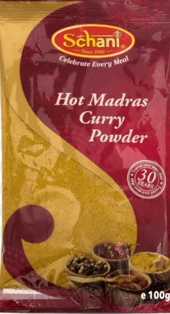 Schani Curry Powder Madras HOT 20x100gm.