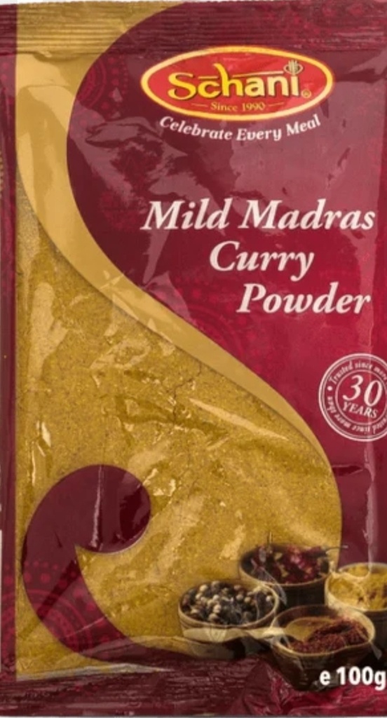 Schani MILD Curry Powder Madras 20x100gm.