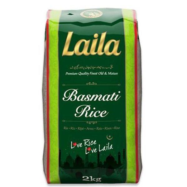 Laila Basmati Rice Green Brick Pack 6x2kg. 