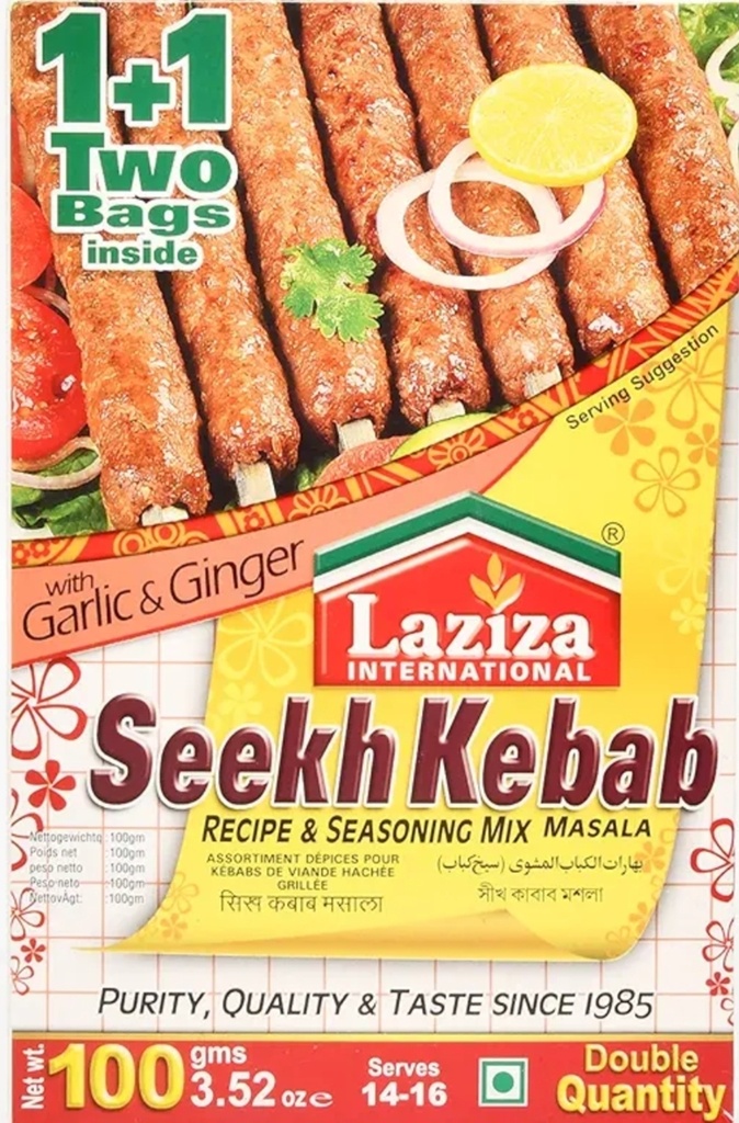 Laziza Seekh Kebab Masala 6x100gm 