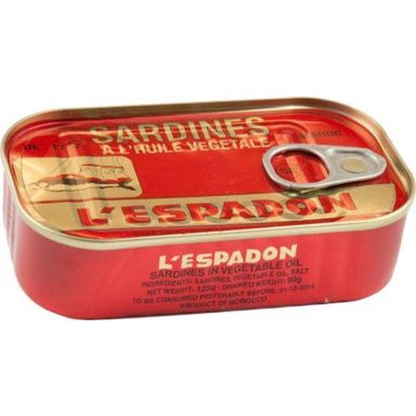 Lespadon Sardienes Vegetable Oil 50x125gm 