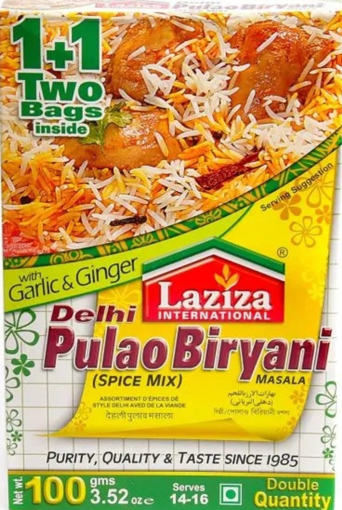 Laziza Delhi Pulao Masala 6x100gm.
