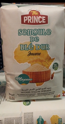 [D10926] The Prince (Medium) Semoule De Ble Dur Jaune (Moyenne) 5kg 