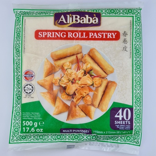 [FRS133] Ali Baba Spring Rolls (Green) Packing 20x500gm Sheets