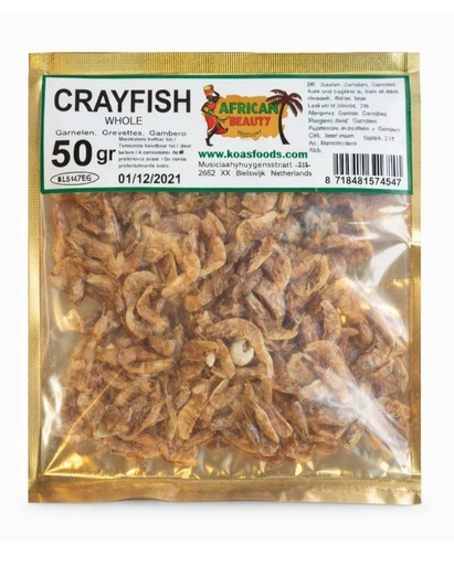 African Beauty Cray Fish Whole 20x50gm.
