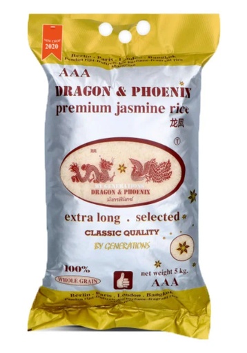 Dragon & Phoenix Jasmine Longrain Perfume Rice 4x5kg.