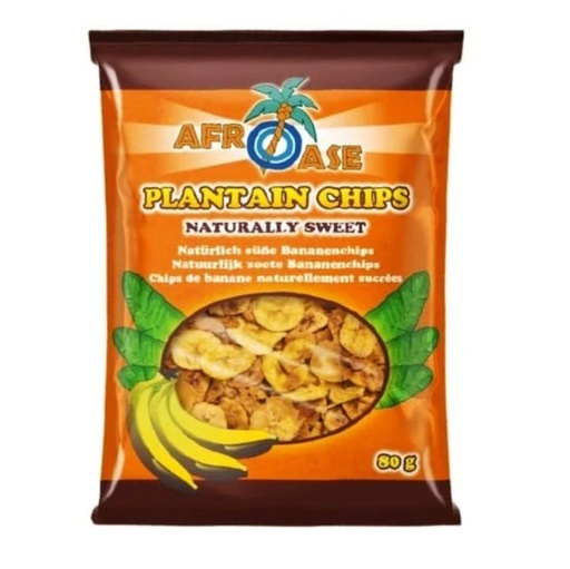 [P01112] Afroase (Sweet) Plantain Chips 20x80gm.