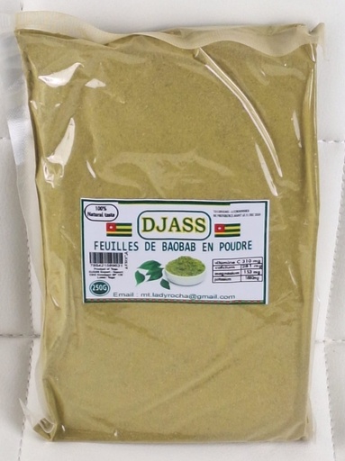 [D11195] DJASS  Feuilles De Baobab En Poudre Vert 12x250gm.