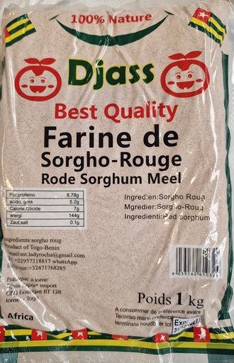 [D10821] DJASS Farine De Sorgho Rouge 8x1kg.