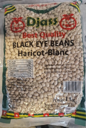 [D10653] DJASS Nigerian Black Eye Beans (Quick Boiled) Extra Supper Quality 10x1kg. 