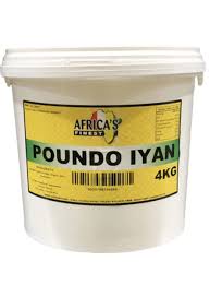 [D10761] Africa Finest Pounded Iyan Flour 4kg BUCKET. 