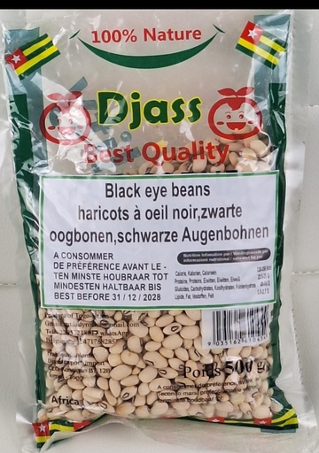 [P01263] DJASS African Black Eye Beans Niger Extra Supper Quality 20x500gm.