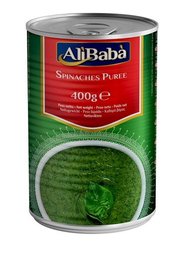 Ali Baba Puree Spinach Canned 12x400gm