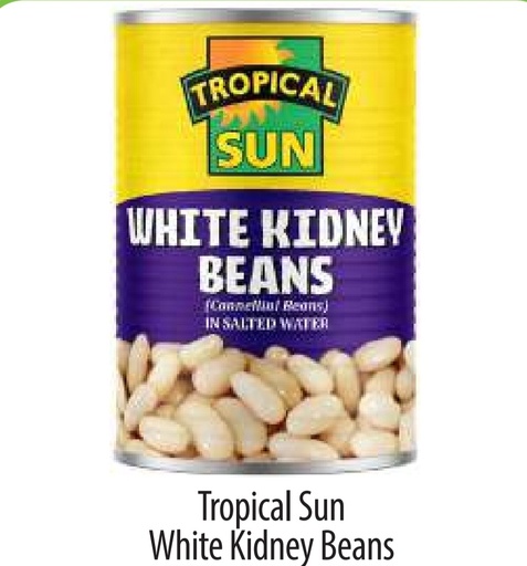 [D10679] Tropical Sun White Kidney Beans Canned 12x400gm