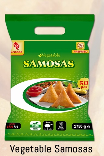[F10229] MF/Ideal Vegetables Samosa (50pcs) x 6 Pack.