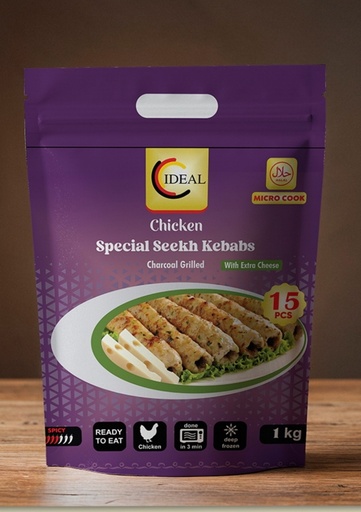 [F10219] MF/Ideal Chicken Seekh Kababs (15pcs) x 10 Packs.