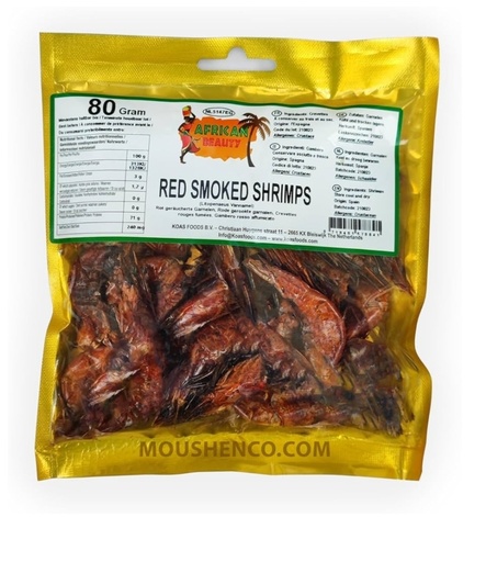 [P11582] African Beauty Shrimp Red Smoked 10x80gm 