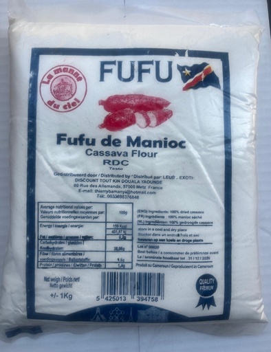 [D10847] Fufu Cassava/Manioc Gout  Congo 18x1kg