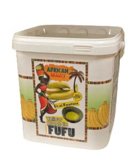 [D10772] African Beauty Yellow Plantain Fufu 4kg Bucket 