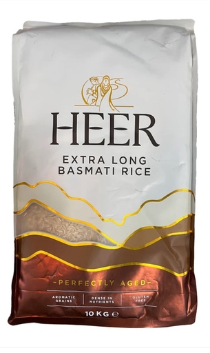 [D11082] Heer Extra Long White Basmati Rice 6x1kg.